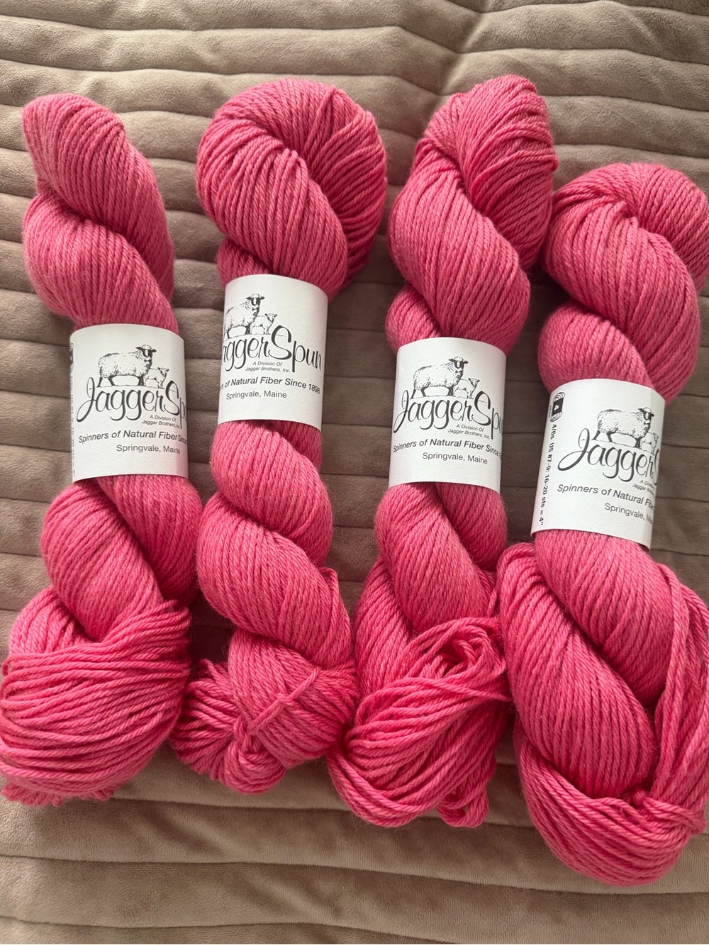 Jagger Spun Pink Yarn - Soft Hand-Dyed Skein